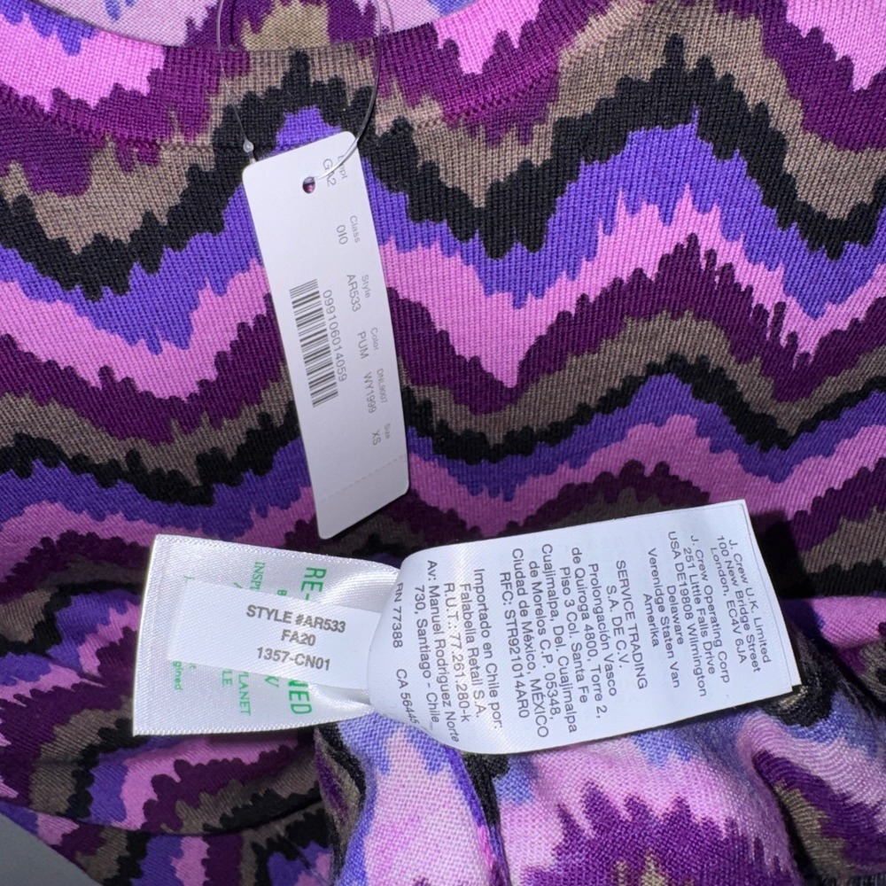 J.Crew Tippi Pullover Merino Wool Zig Zag Chevron Knit Sweater XS‎ NWT - Picture 8 of 11